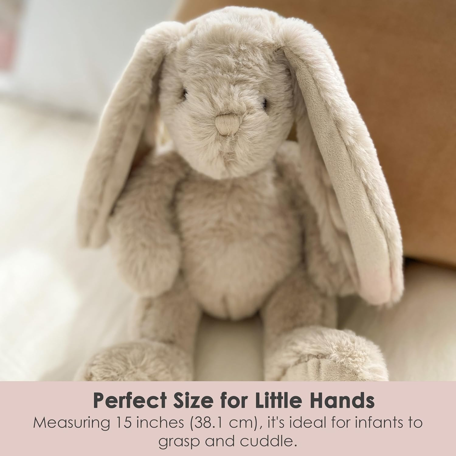 Buffy Beige Plush Bunny Toy for Easter, 15 inches