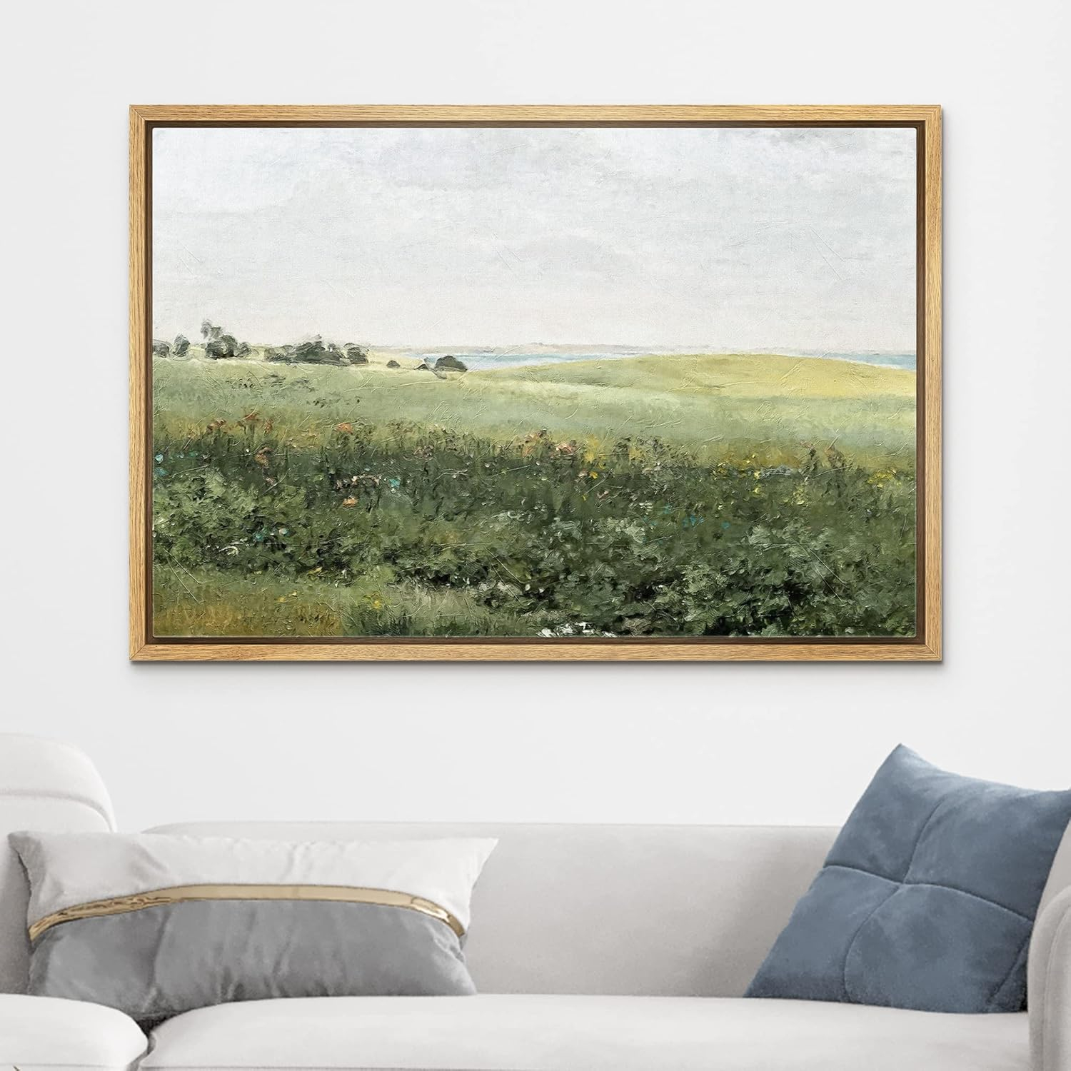 Modern White Framed Landscape Canvas Print, 16x24
