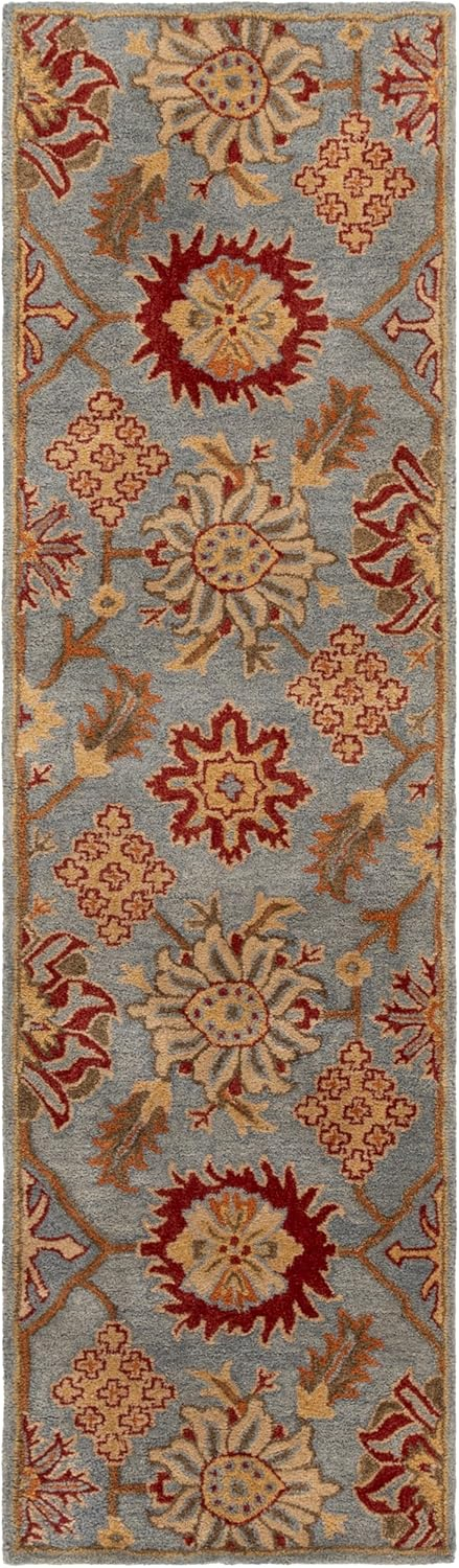 Gray Hand-Tufted Wool Runner Rug, 96" x 28"