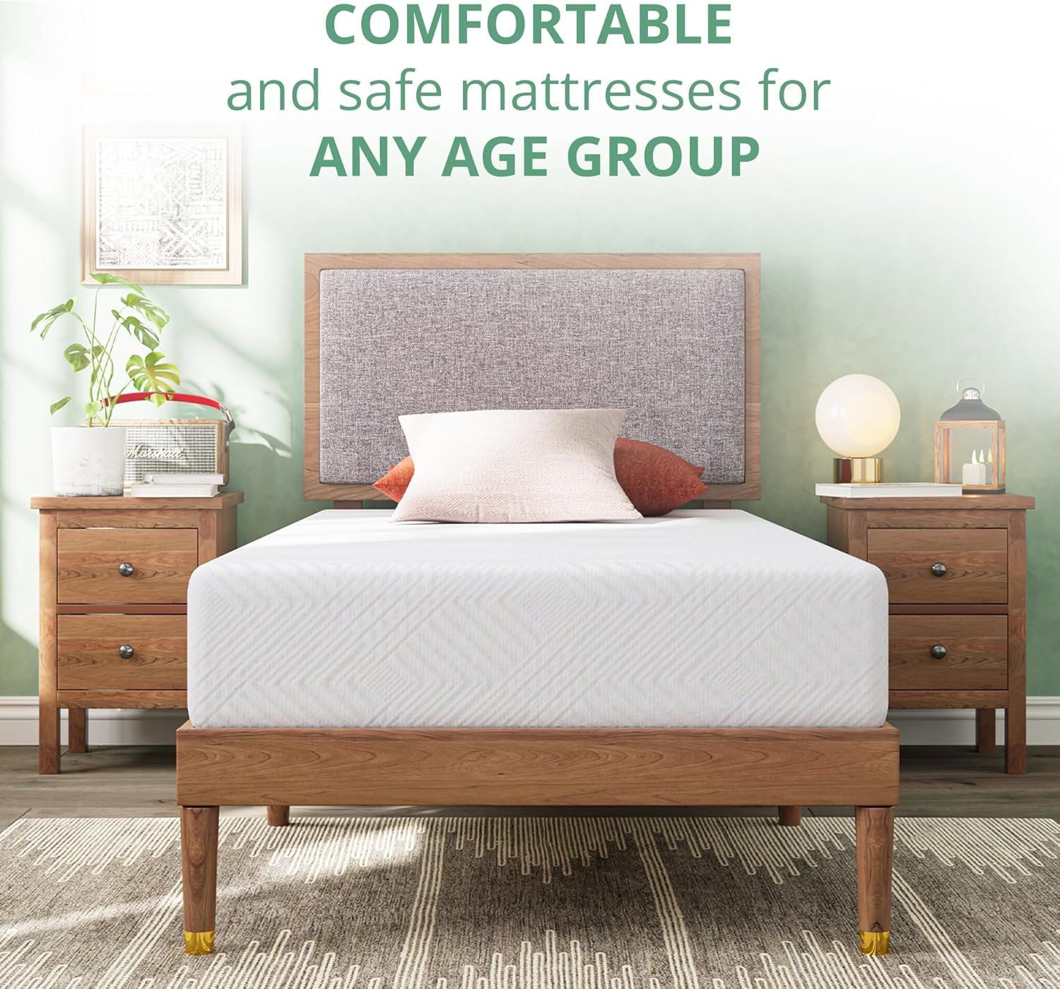 Twin Mattress - 6 Inch Green Tea Memory Foam Mattress- Twin Mattresses in a Box - CertiPUR-US Certified Fiberglass Free - Gel Layer - Medium Firm - 75" x 38"