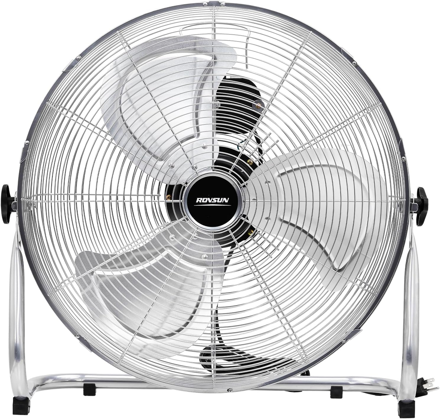 ROVSUN 20'' Floor Fans, High Velocity Heavy Duty Metal Industrial Floor Fan for Commercial & Residential, High Power Fan w/ 90°-180° Adjustable Tilt, Metal Fan for Garage, Gym, Home, Bedroom, Black