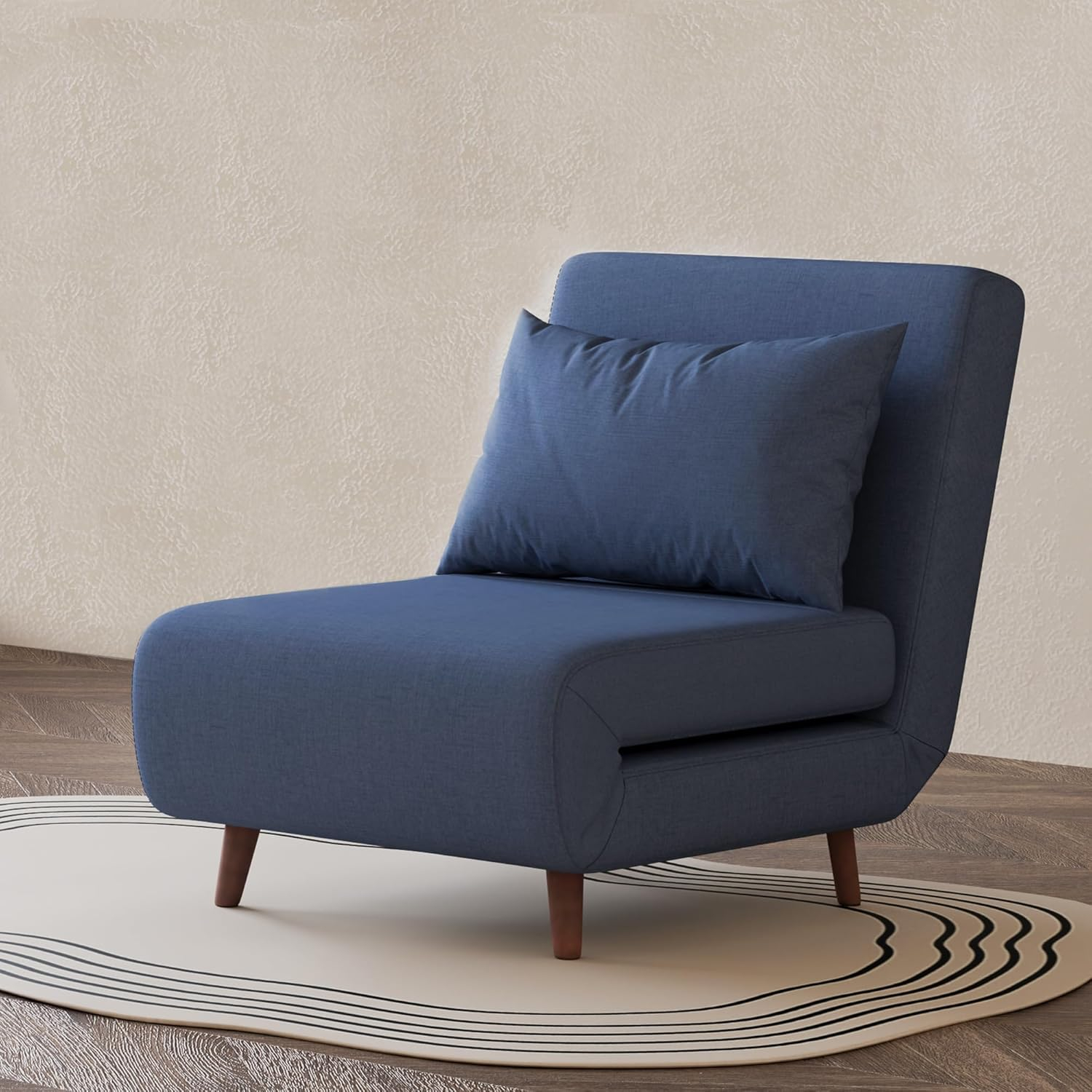 A&D Home Tustin Polyester Convertible Futon Chair, Yellow