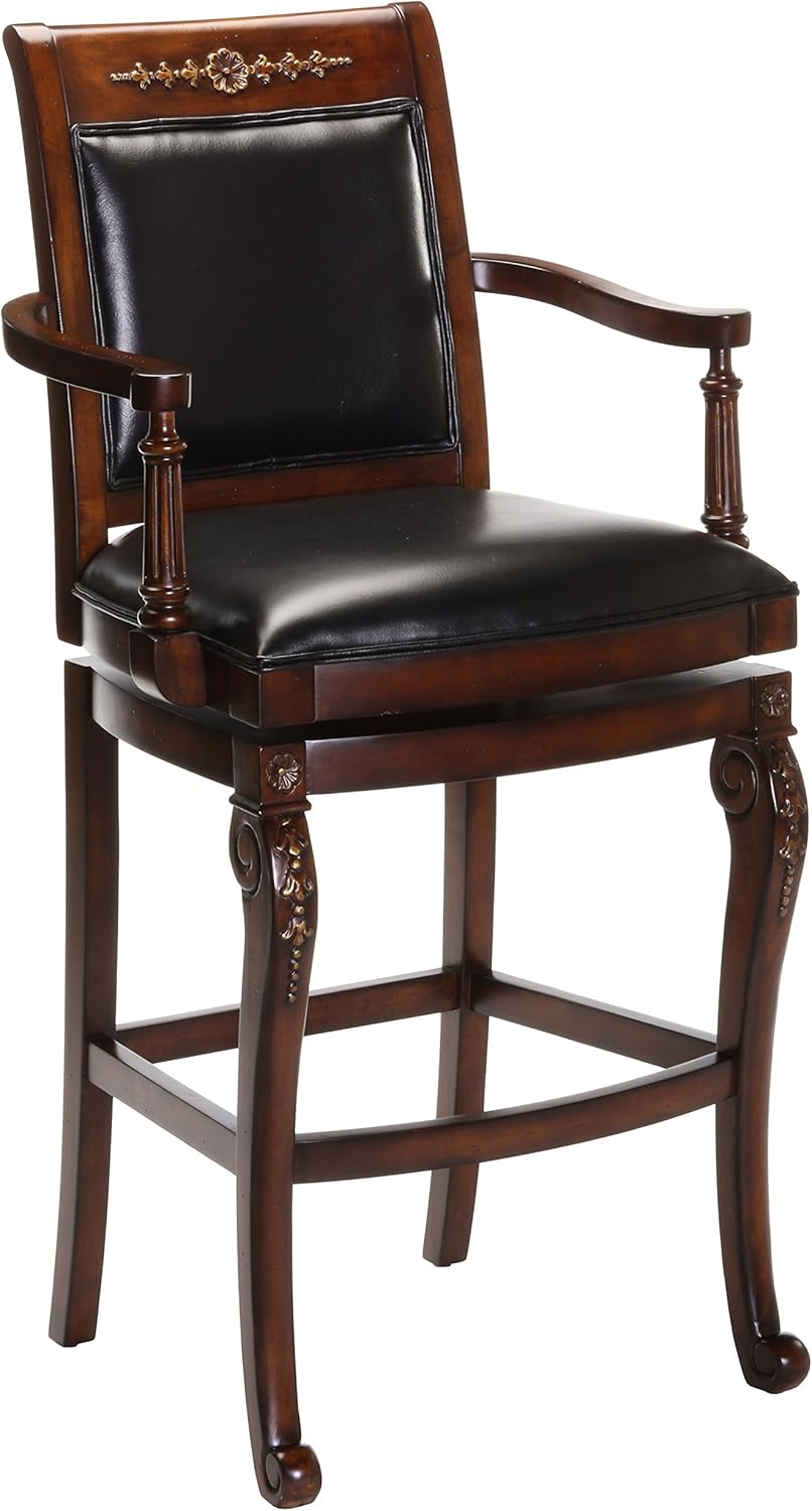 Hillsdale Furniture Douglas Wood Counter Height Return Swivel Stool, Distressed Cherry with Gold Highlights