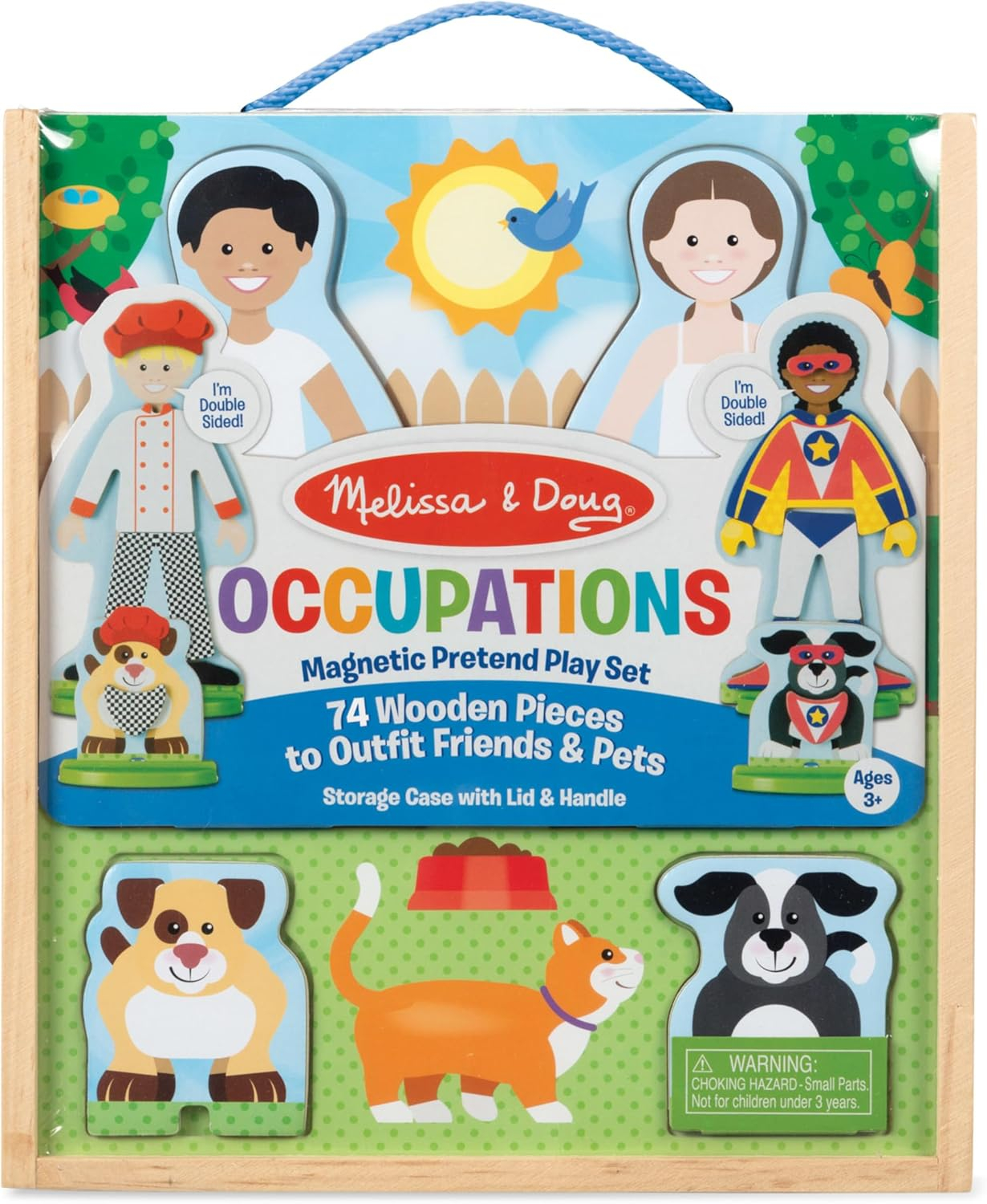 Melissa & Doug Occupations Magnetic Dress-Up Wooden Dolls Pretend Play Set (82 pcs)