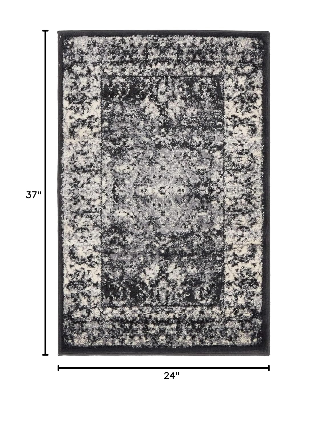 Bosphorus Light Gray Distressed 2'x3' Synthetic Accent Rug