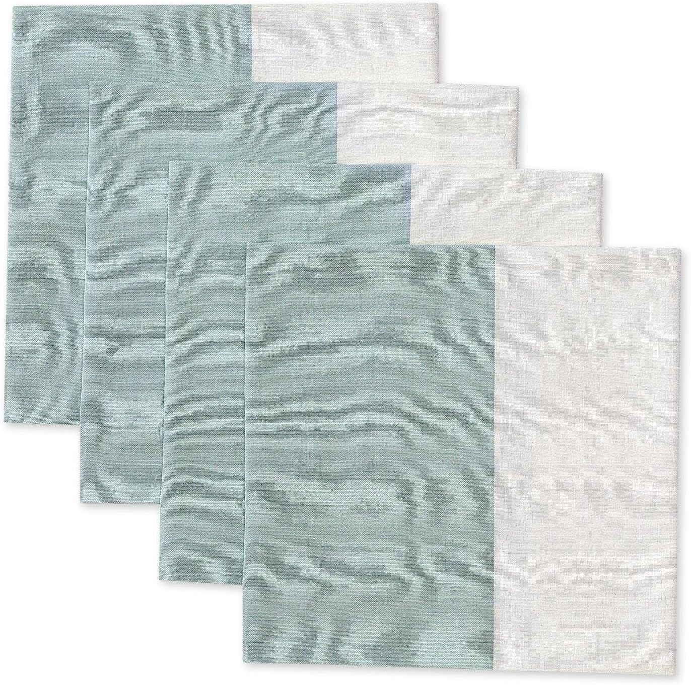 Folkulture Cloth Napkins | (20x20) Set of 4 Cotton Table Napkin Cloth Washable and Soft for Farmhouse Style Decorations | Durable - Reusable, Boho Dinner Napkins Cloth for Dining Room (Misty Green)