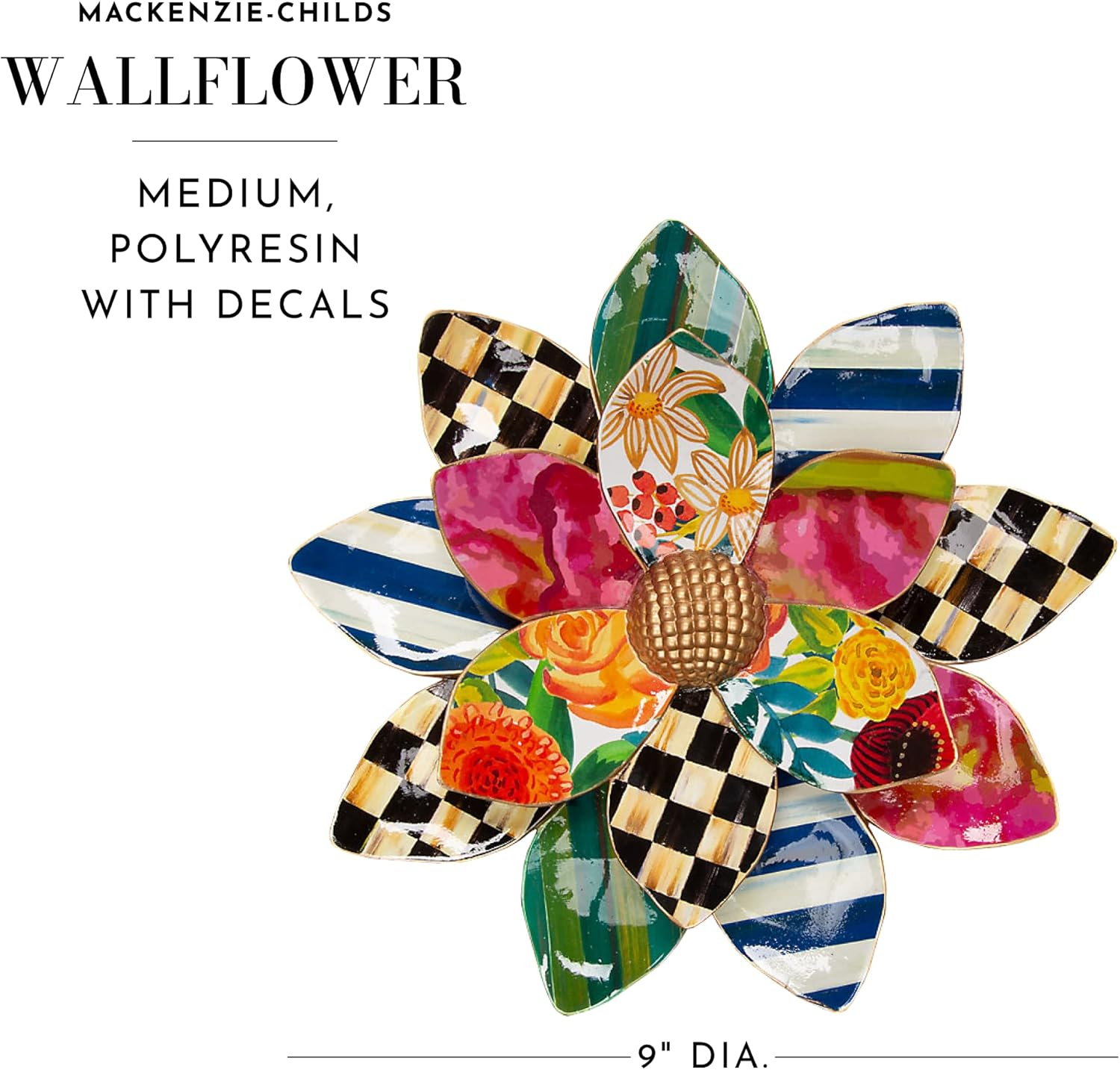 Golden Center Floral Wallflower Resin Art for Kids