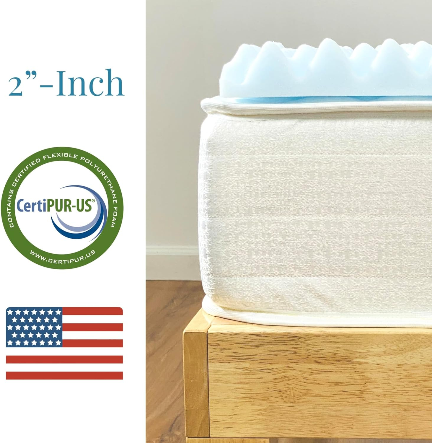 Airflow Foam Mattress Topper, Egg Crate Foam Pad, Hospital Mattress Pad and Bed Topper for Support, Pressure Relief and Weight Distribution, Hospital Size Mattress, 2x33x72 Made in USA by Foam Global