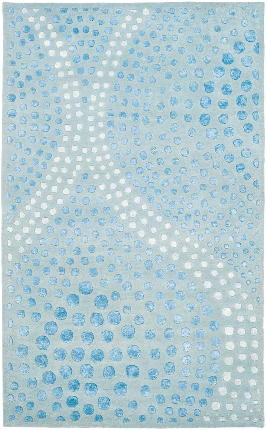 Safavieh Soho Iota 2 x 3 (ft) Tufted Wool Light Blue Rectangular Indoor Abstract Throw rug