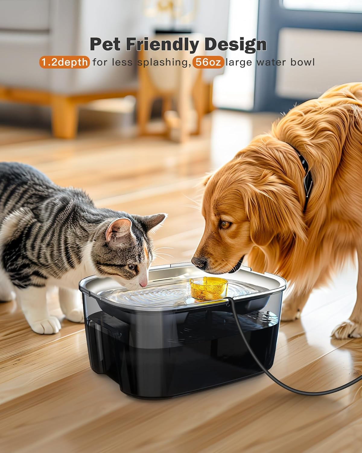 Dog Water Fountain, Dog Water Fountain for Large Dogs Stainless Steel, Large Dog Water Bowl Dispennser 2.6Gal 10L Pet Water Fountain, BPA Free