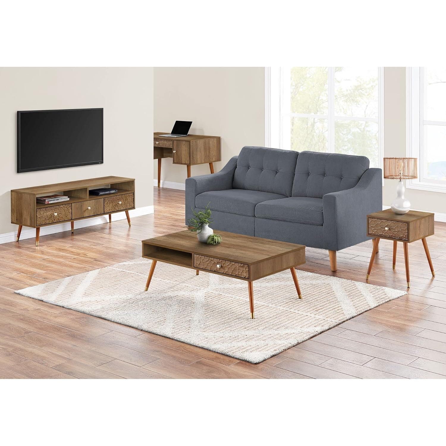 Monarch Specialties Tv Stand, 48 Inch, Console, Living Room, Bedroom, Walnut Laminate