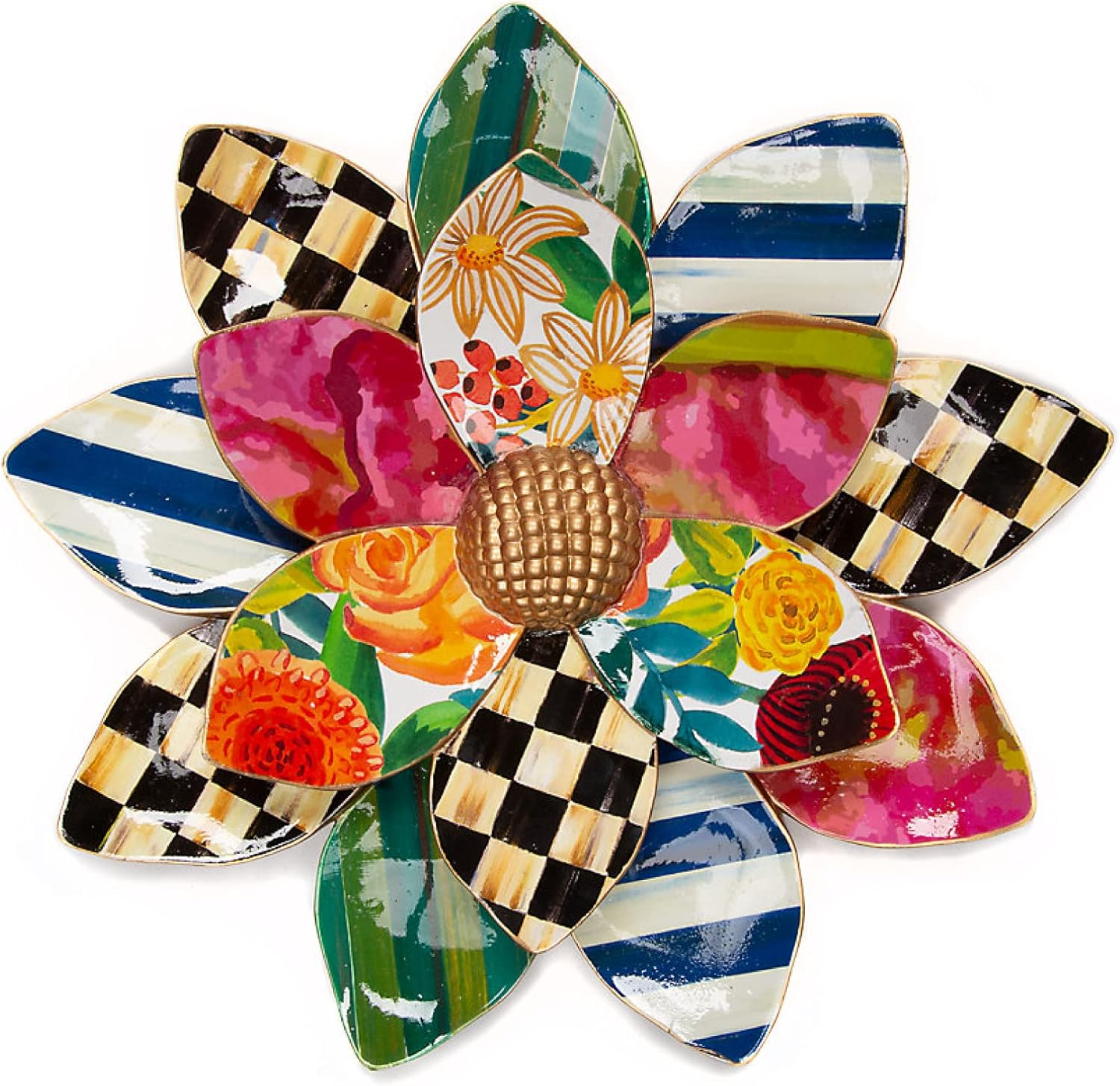 Golden Center Floral Wallflower Resin Art for Kids
