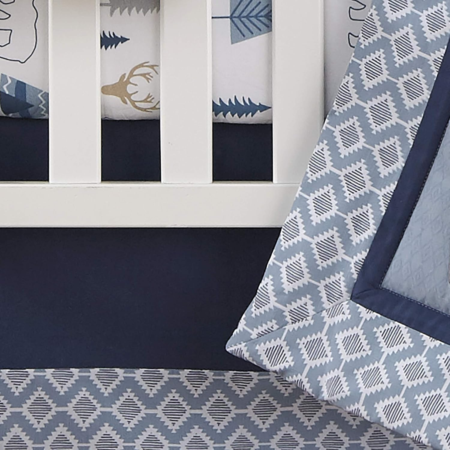 Levtex Baby 4 Piece Nursery Bedding Sets Crib Bed with Quilt Cover and Fitted Sheet and Wall Decal and Dust Ruffle