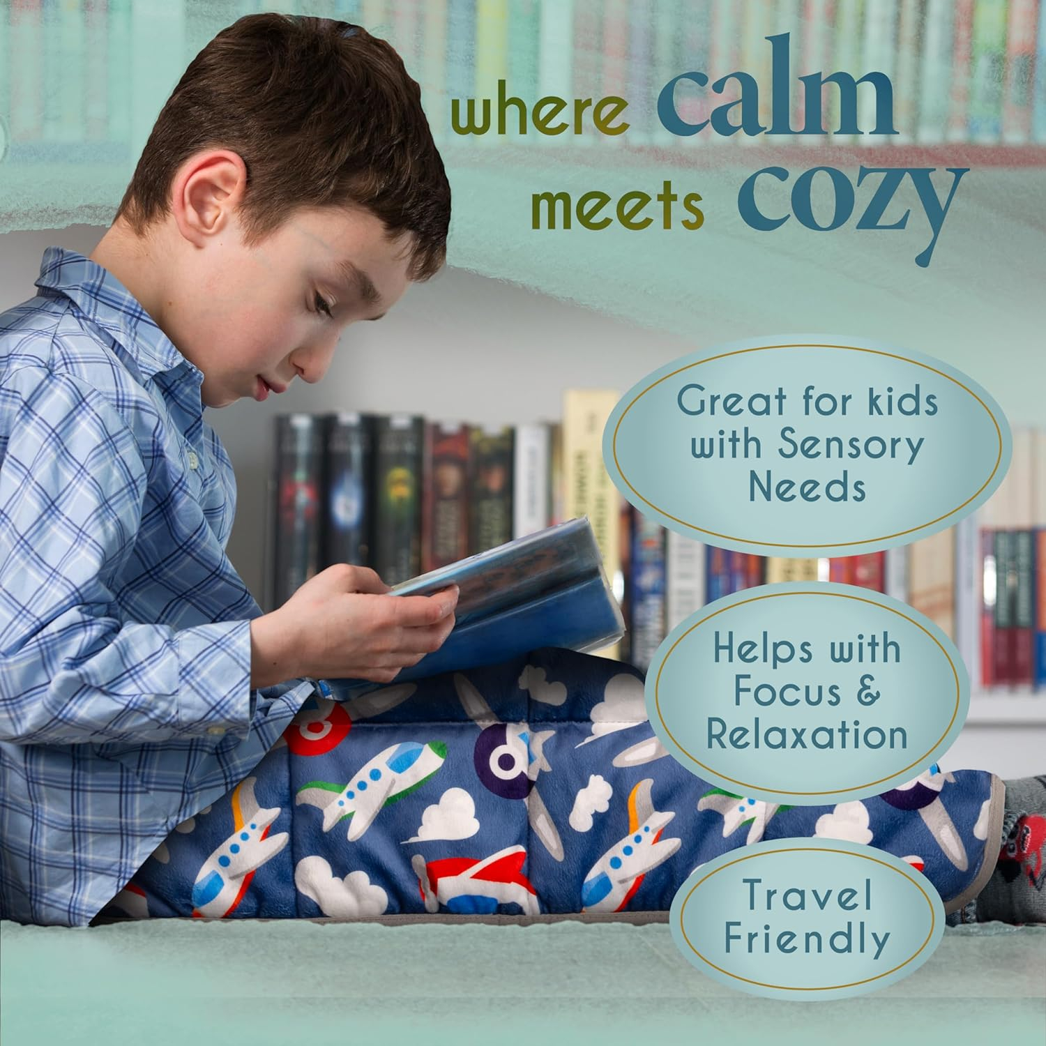 Florensi Weighted Lap Pad 3 lbs - Weighted Blanket for Kids, Teens, Boys, Girls - Soft, Warm, Comfortable, Sensory - Weighted Blanket Kids