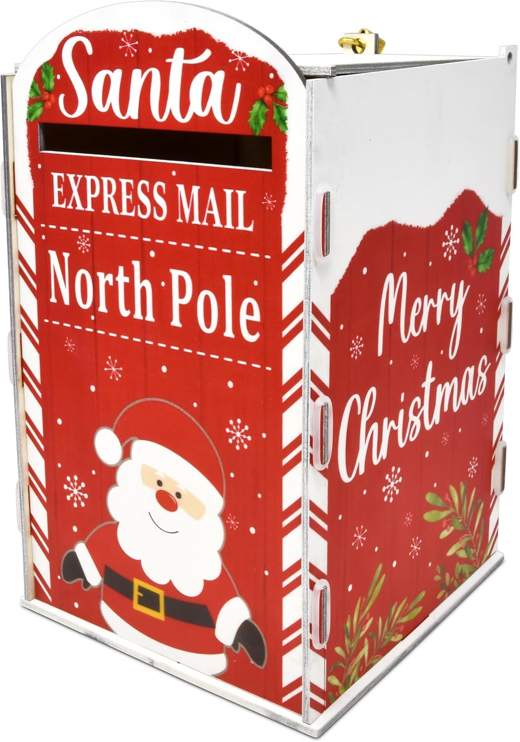 Gift Boutique Christmas Mailbox Letters to Santa Mail Box Xmas Decorations Gift Wish List to North Pole Wooden Delivery Postbox for Indoor Outdoor Home Classroom Porch Decor Easy Assembly Required