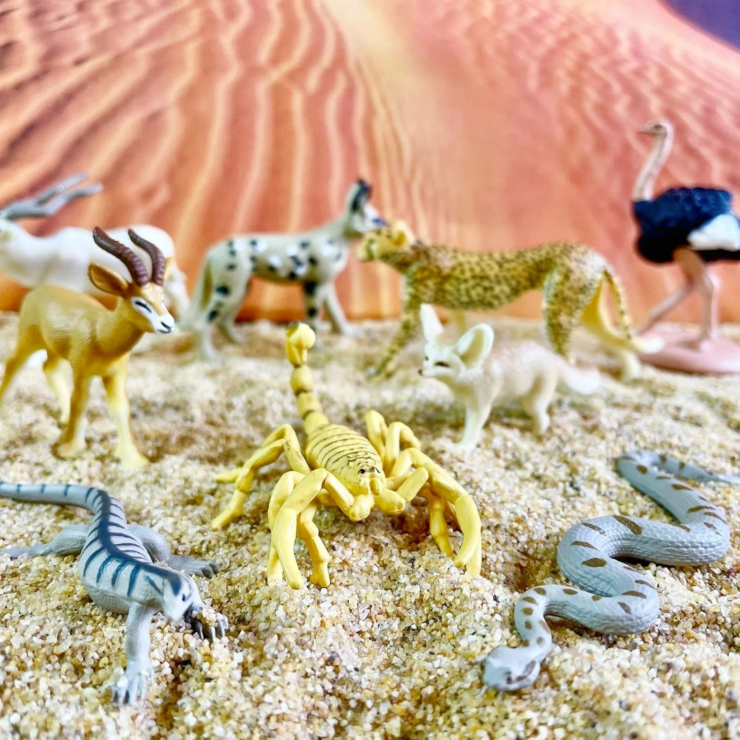 Sahara Desert Animal Figurines Set with Hand-Painted Details