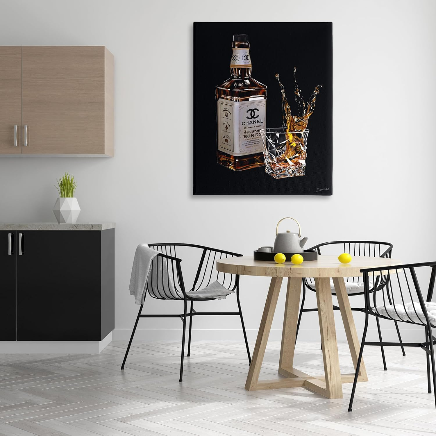 Stupell Industries Splashing Liqueur Glam Whiskey Bottle Graphic Art Gallery Wrapped Canvas Print Wall Art, Design by Ziwei Li