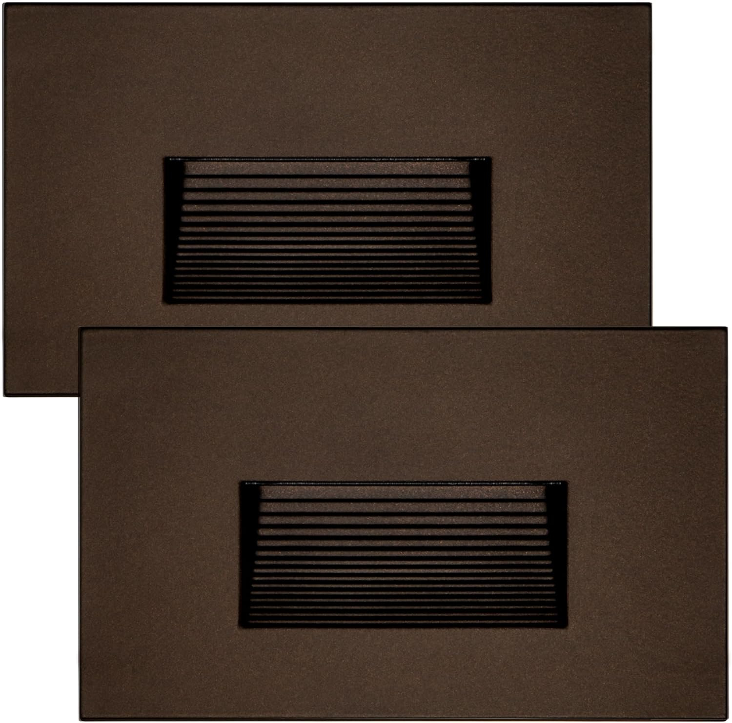 Maxxima Horizontal LED Step Light, Indoor/Outdoor Stair Light, 3 CCT Color Selectable 3000K, 4000K, 5000K, 50 Lumens, Oil Rubbed Bronze, 2-Pack