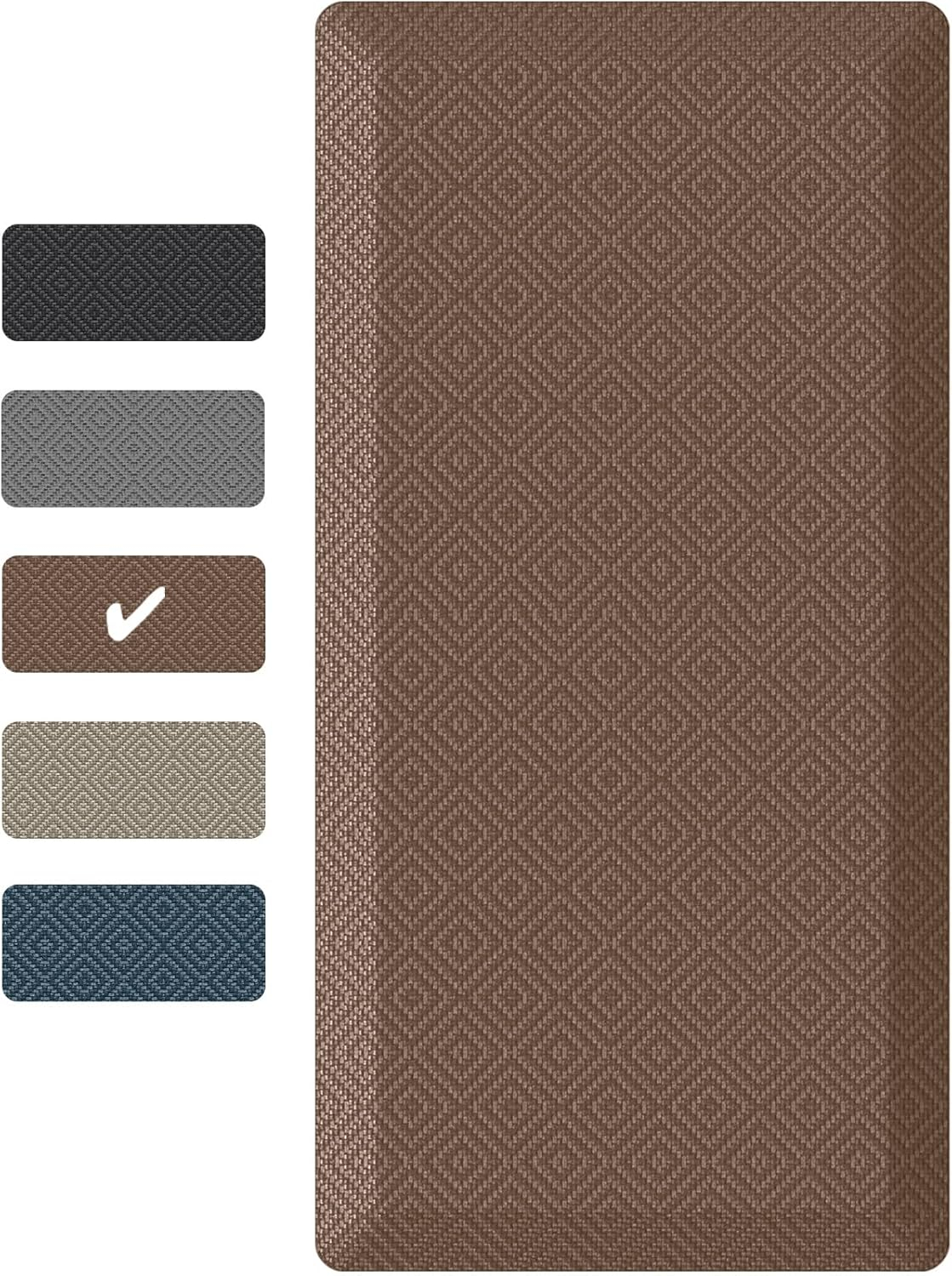 Ophanie Kitchen mats for Floor, 3/4 inch Thick, Kitchen Rugs, Anti Fatigue Standing Cushioned Mat, Waterproof,Comfort Ergonomic mat for Office, Home, Sink, 20''x39'' Brown Non-Slip Bottom