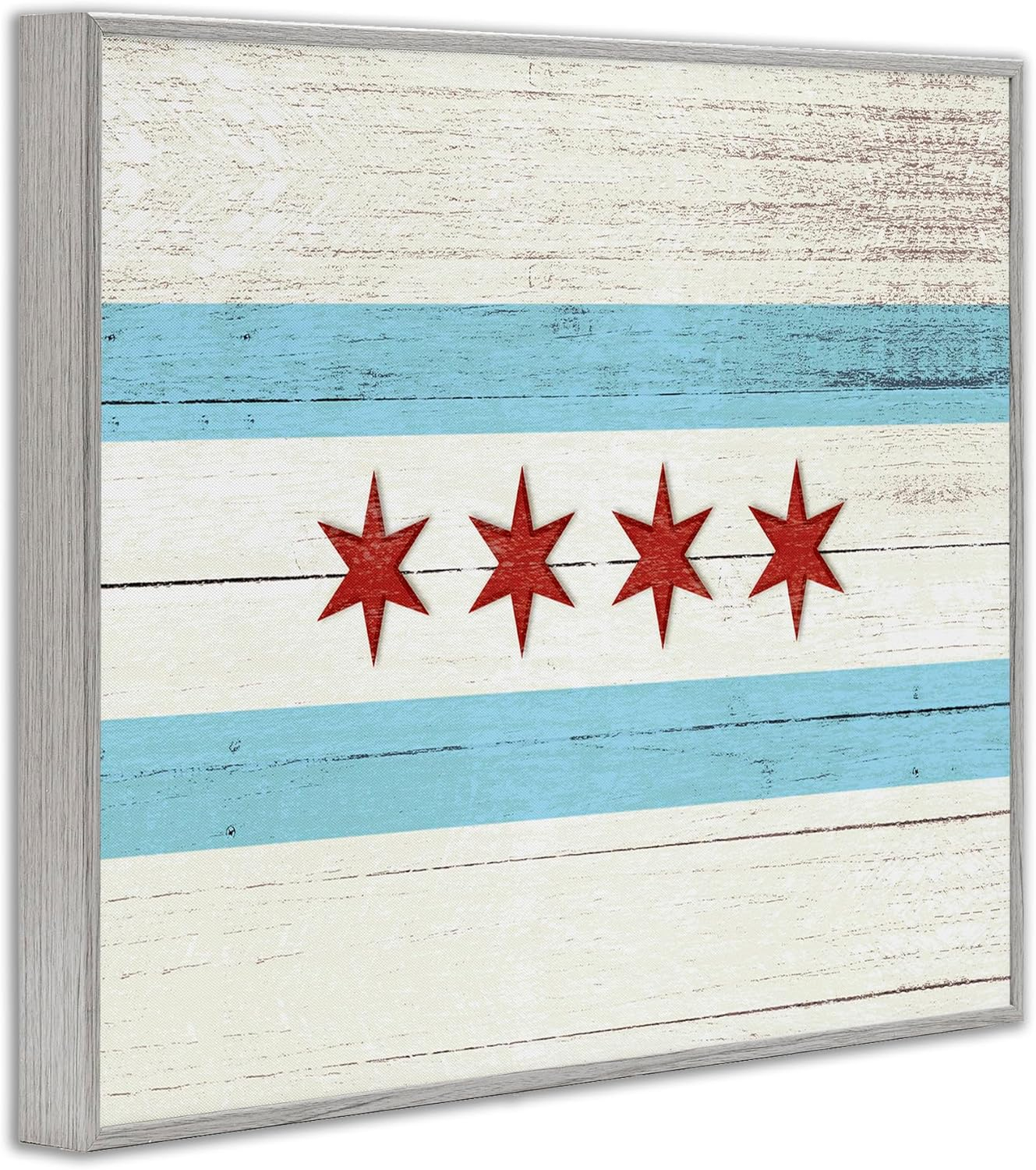 Stupell IndustriesChicago Flag Distressed Wood Look Framed Wall Art by Daphne Polselli