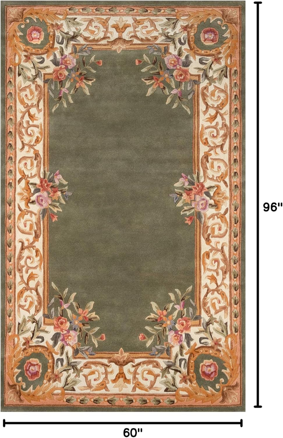 Momeni Harmony India Hand Tufted Wool Transitional Sage Area Rug 5' X 8'