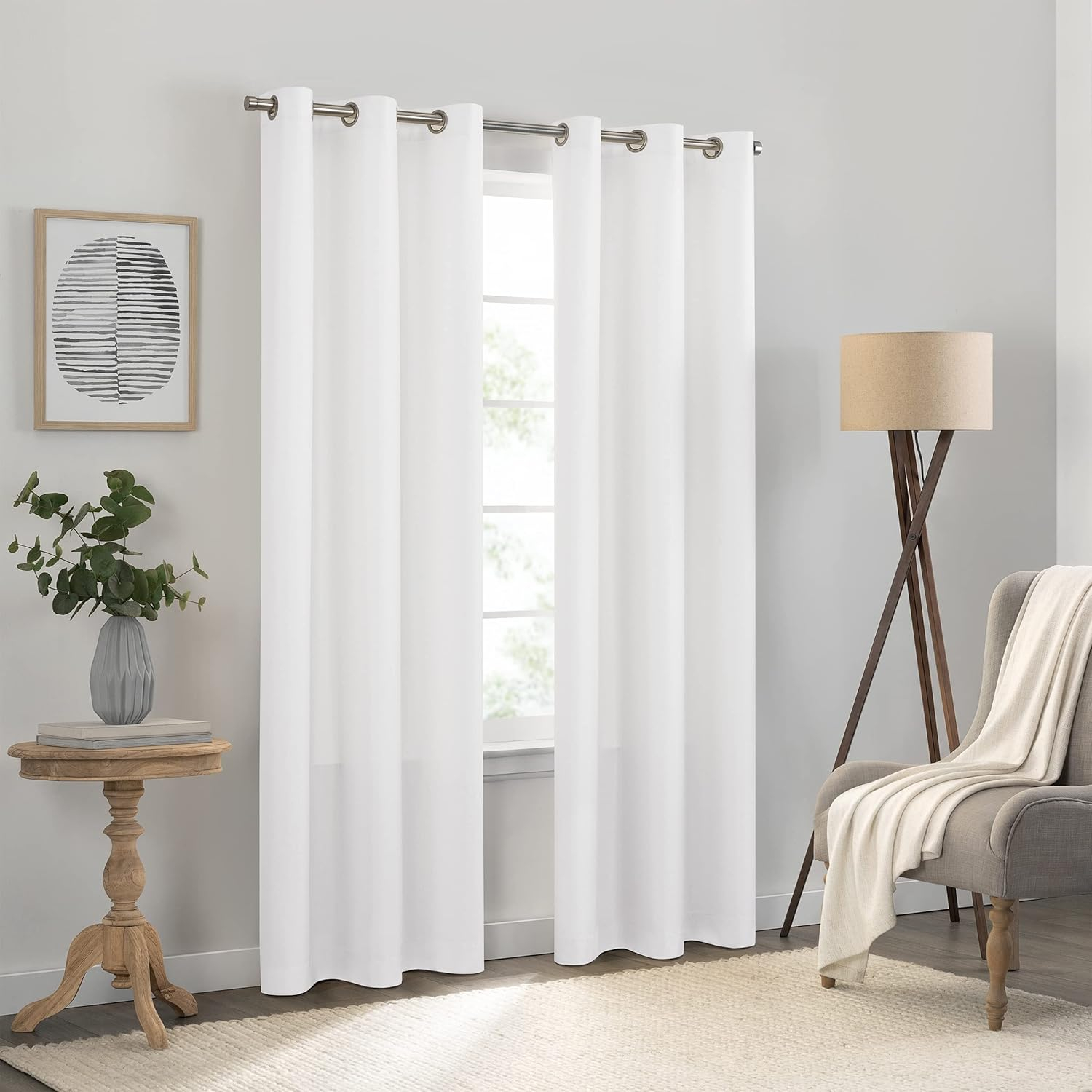 Eclipse Kendall Grommet Blackout Curtains, 63 In Long x 42 In Wide, White