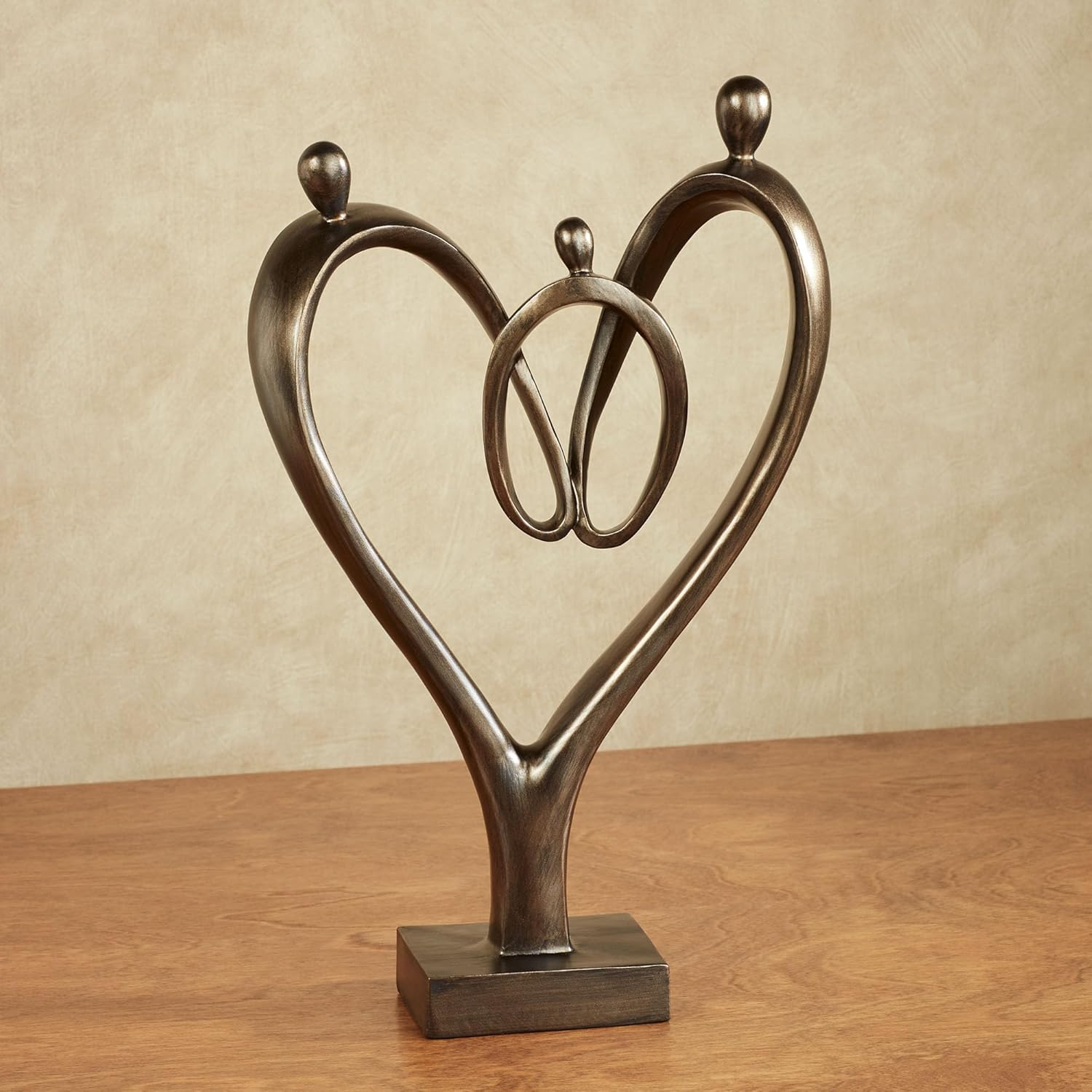 Heartfelt Family Table Sculpture Bronze Bronze