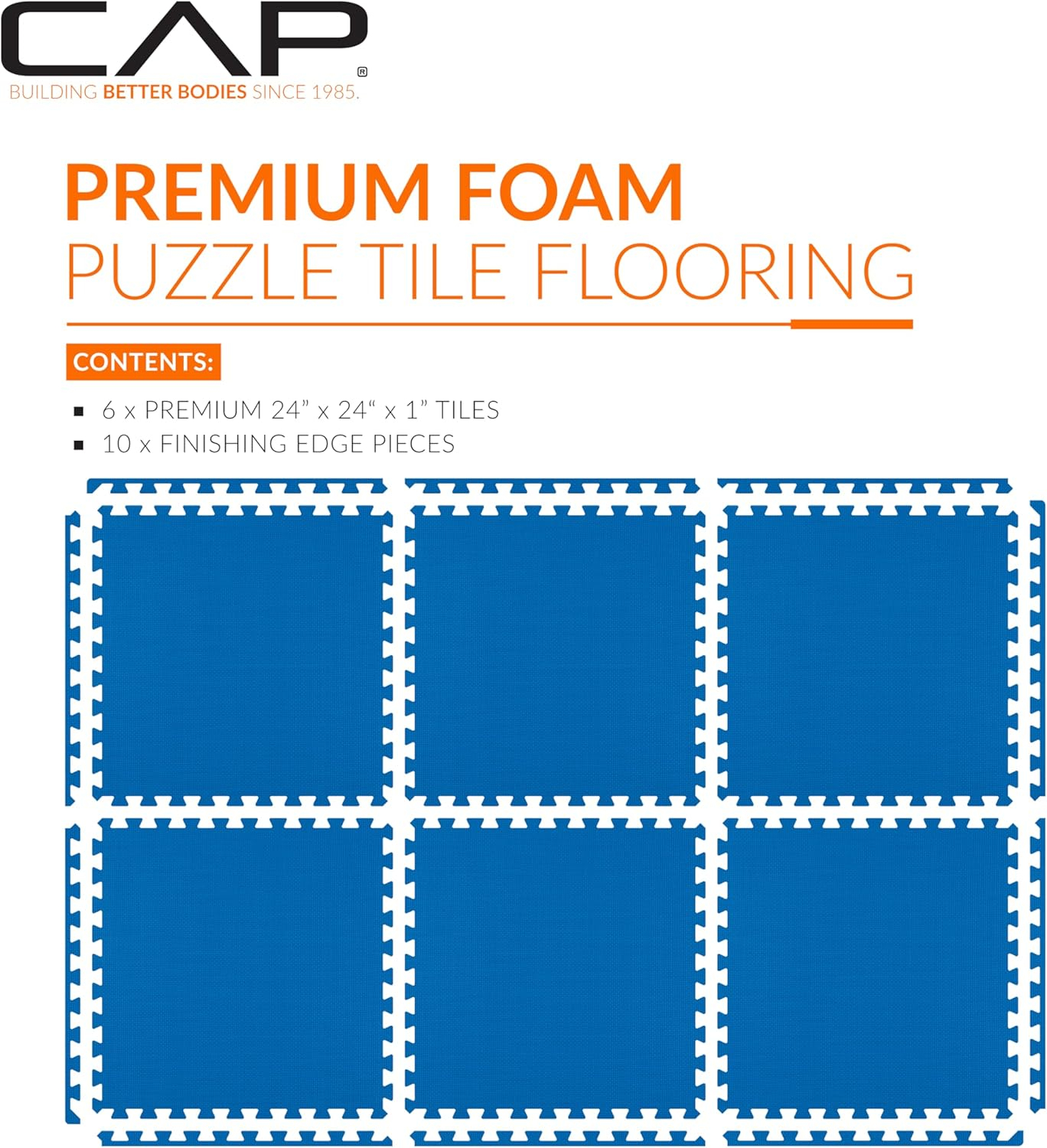 CAP CAP Interlocking Exercise Foam Mats, 24 SQ.FT Diamond, TATAMI, T-Pattern 1-Inch Thickness Tiles