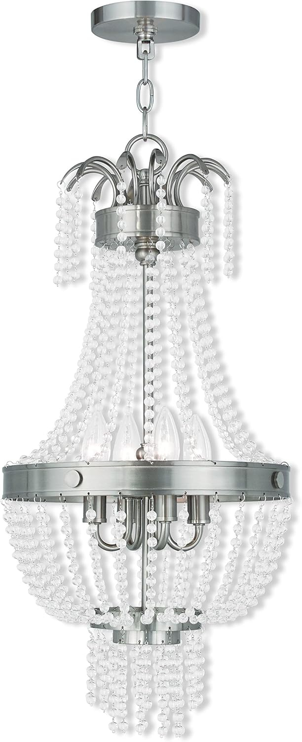 Livex Lighting Valentina 4 - Light Chandelier in  Brushed Nickel