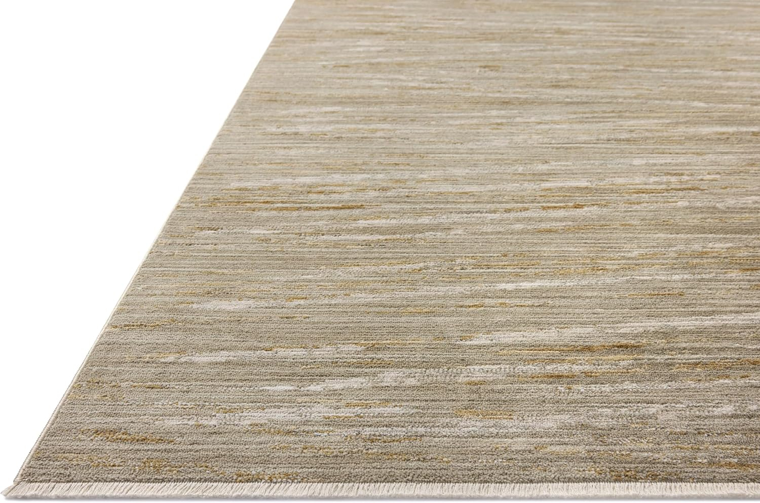 Sage and Gold Abstract Wool Area Rug, 5'-3" x 7'-9"