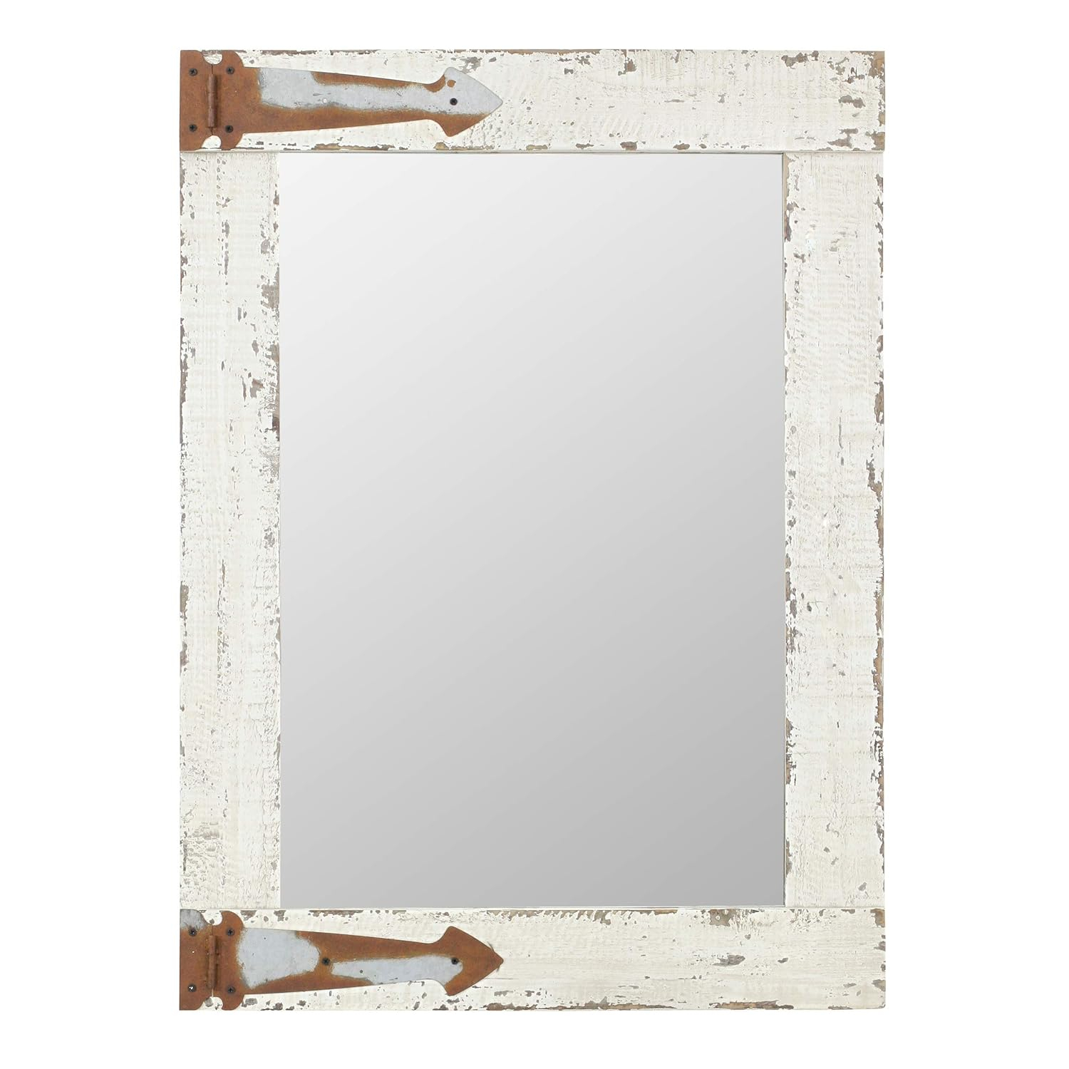 Serenad Farmhouse Wall Mirror White 30" x 22" by Aspire