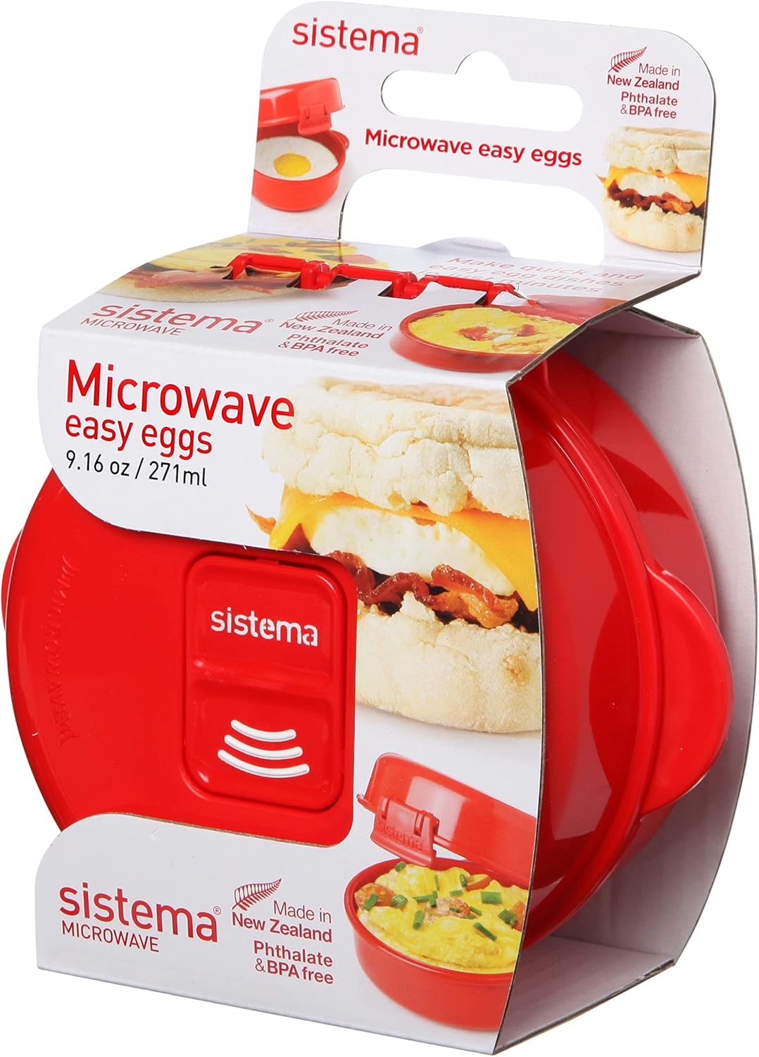 Sistema Microwave Cookware Easy Eggs, Red, 9.16 Oz/271 ml Single Breakfast