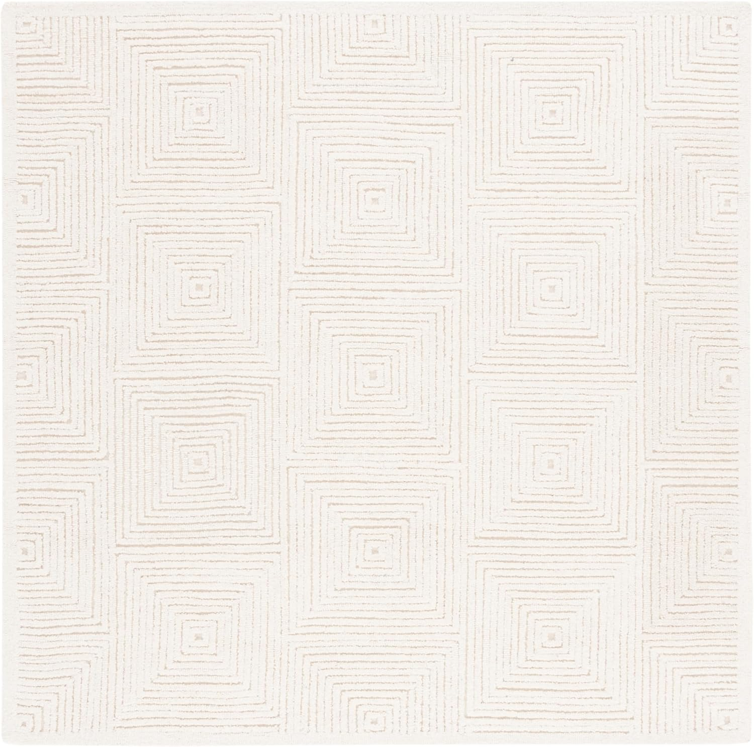 SAFAVIEH Textural Vince Geometric Area Rug, Ivory, 8' x 8' Square