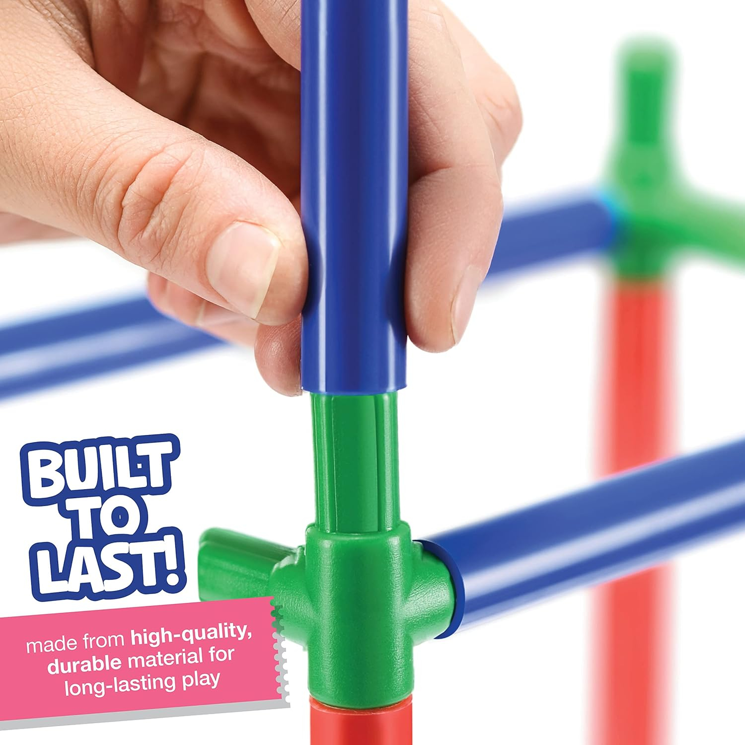 TOWER TUBES Building Toys 510 Piece, Stem Fort Building Kit for Kids 7+ Sturdy Construction Fort Builder, Indoor and Outdoor Building Toy