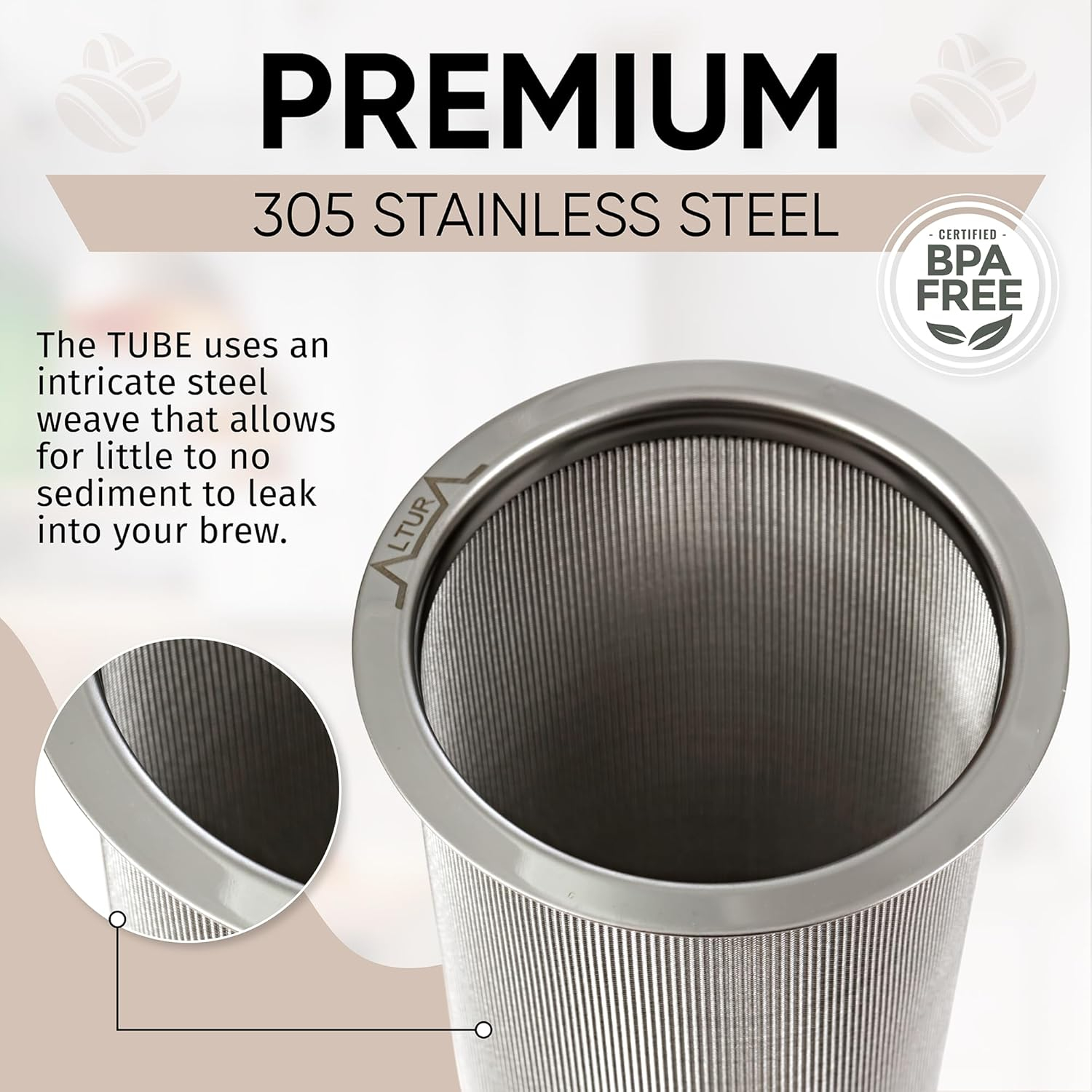 Cold Brew Coffee Maker for Wide Mouth Mason Jar - Stainless Steel Iced Coffee Cold Brew Filter & Infuser Maker for Tea & Fruit Water -Versatile Mason Jar Coffee Brewer & Tea Strainer Kit (64oz/2qt)