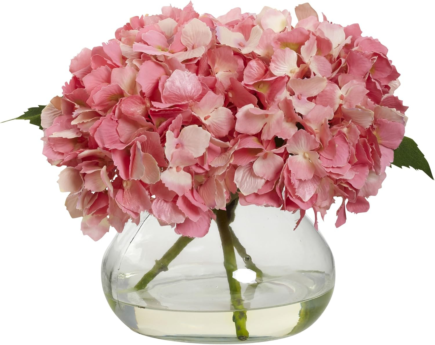 Nearly Natural Blooming Hydrangea with Vase Arrangement