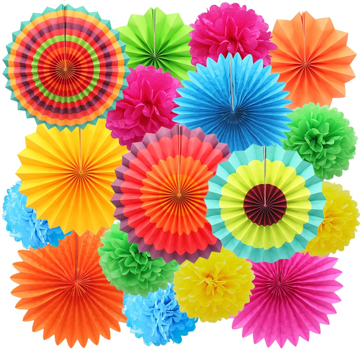 Party Hanging Paper Fan Set, Paper Flower Balls, Birthday Parties, Wedding Events, Holiday Decorations