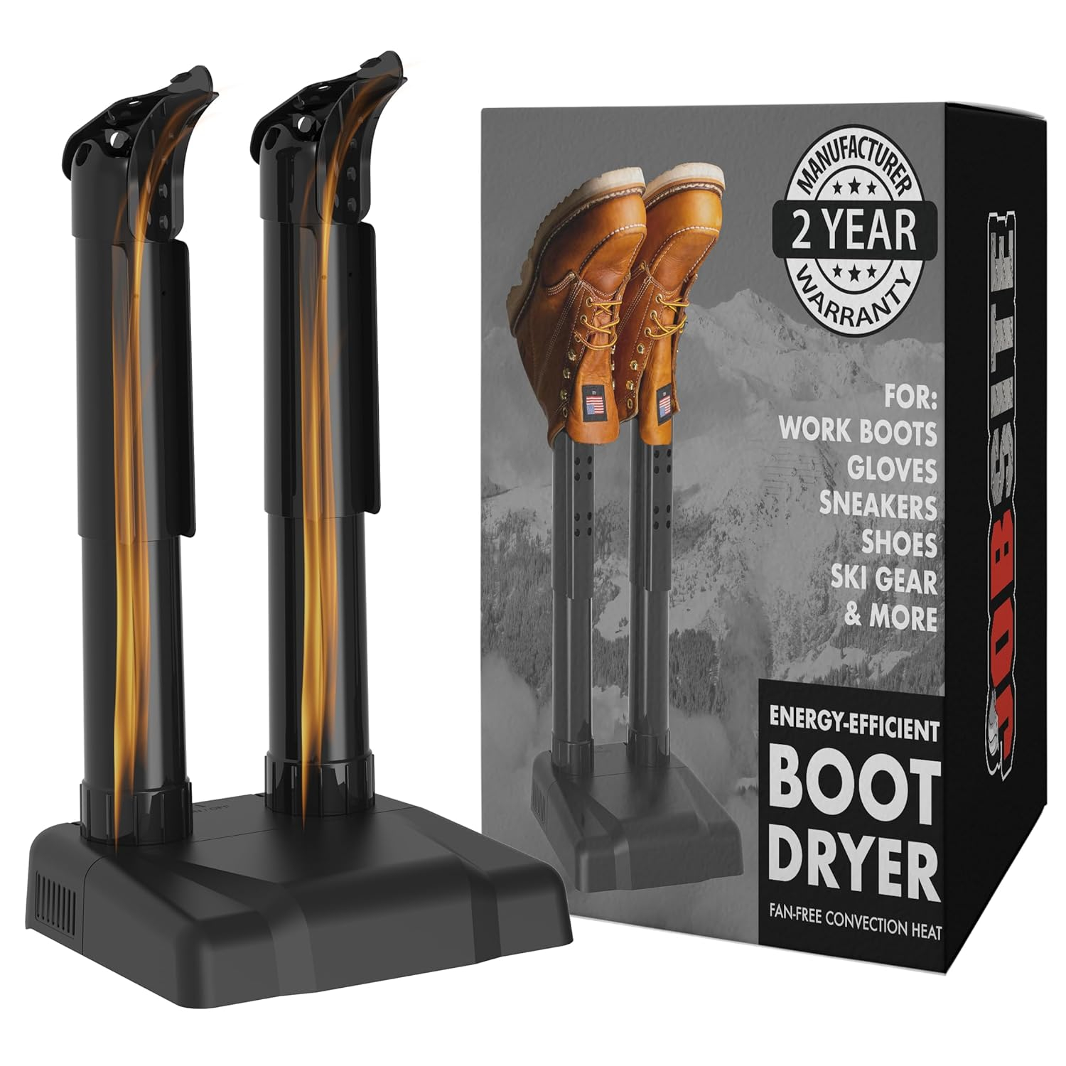 JobSite Boot Dryer - Silent Shoe Dryer & Warmer For Work Boots, Gloves & Shoes - Fanless Convection Dry - Helps Reduce Odor - 6 Pack