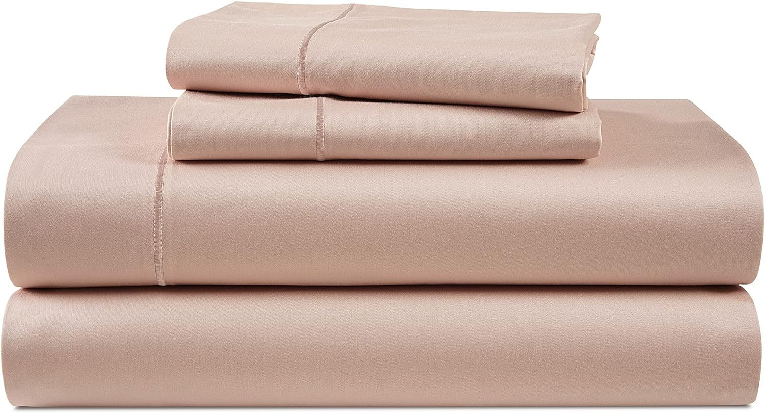 LANE LINEN 1000 TC Luxury 100% Egyptian Cotton Bed Sheets King Size, Fully Elasticized Reinforced 16 Inch Extra Deep Pocket King Sheets, Soft & Comfy Sateen Weave for Silky Finish-Sepia Rose