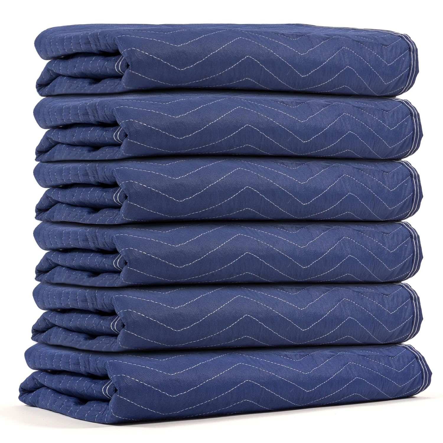 US Cargo Control Moving Blankets 72"x80" 6-Pack, (43 lbs/doz Weight), Packing Blankets for Moving Furniture, Shipping, Storage, and Freight, Blue Quilted Furniture Pads, MBSAVER43 Econo Saver