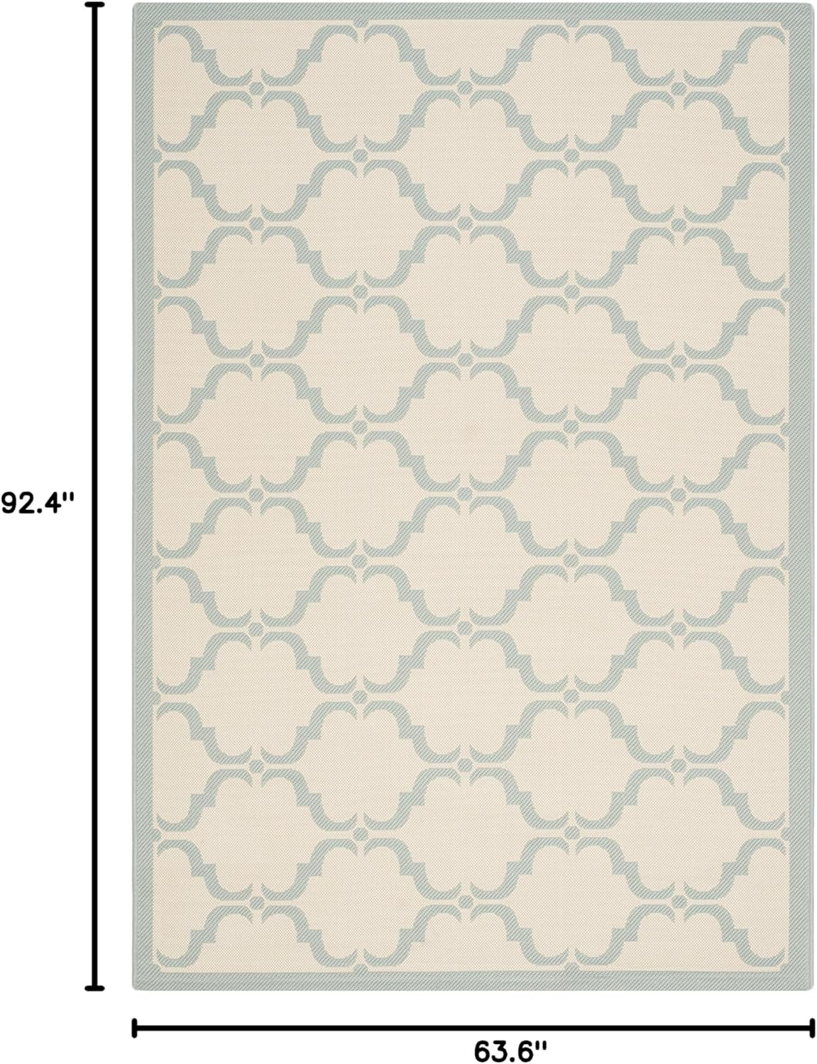 SAFAVIEH Courtyard Estelle Geometric Indoor/Outdoor Area Rug, 5'3" x 7'7", Beige/Aqua