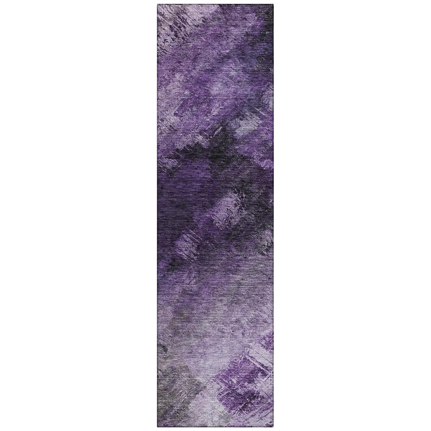 Addison Rugs Chantille ACN590 Purple 2'3" x 7'6" Indoor Outdoor Hallway Runner Rug, Stain Resistant Washable Kitchen Area Carpet for Bathroom, Laundry and Bedroom Rug