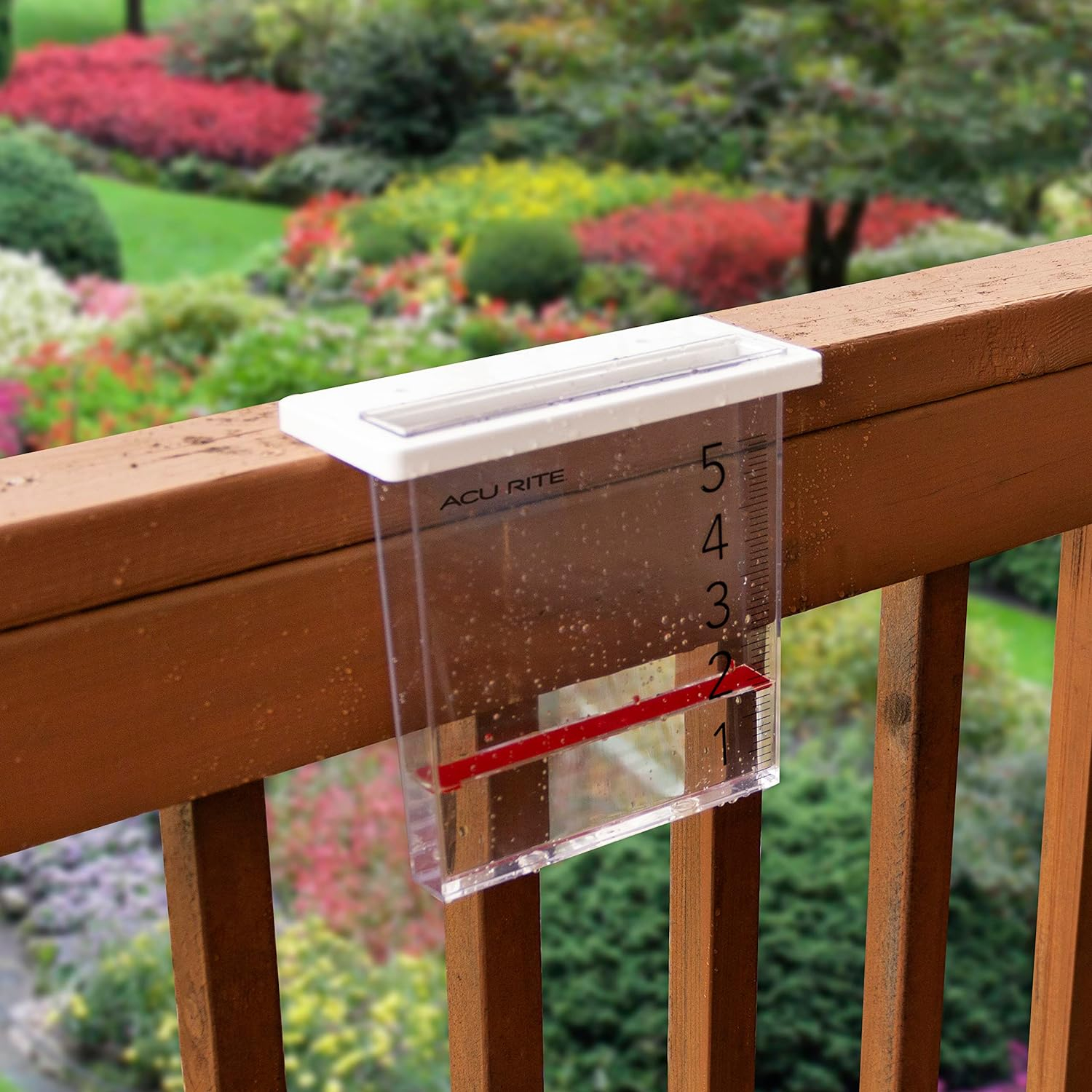 AcuRite Clear Waterfall Plastic Rain Gauge 1.5" x 8" x 9" (5-inch Capacity)