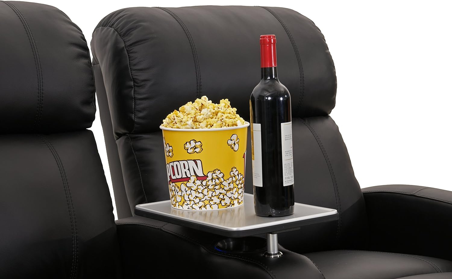 Brushed Aluminum Swivel Tray Table for Recliners