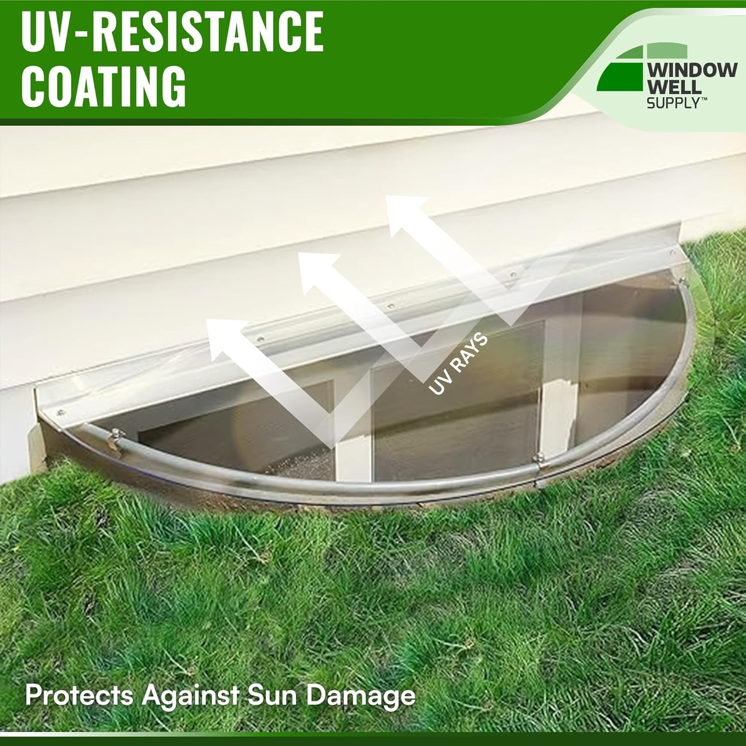 Clear Heavy-Duty Polycarbonate Window Well Cover with Aluminum Bracing