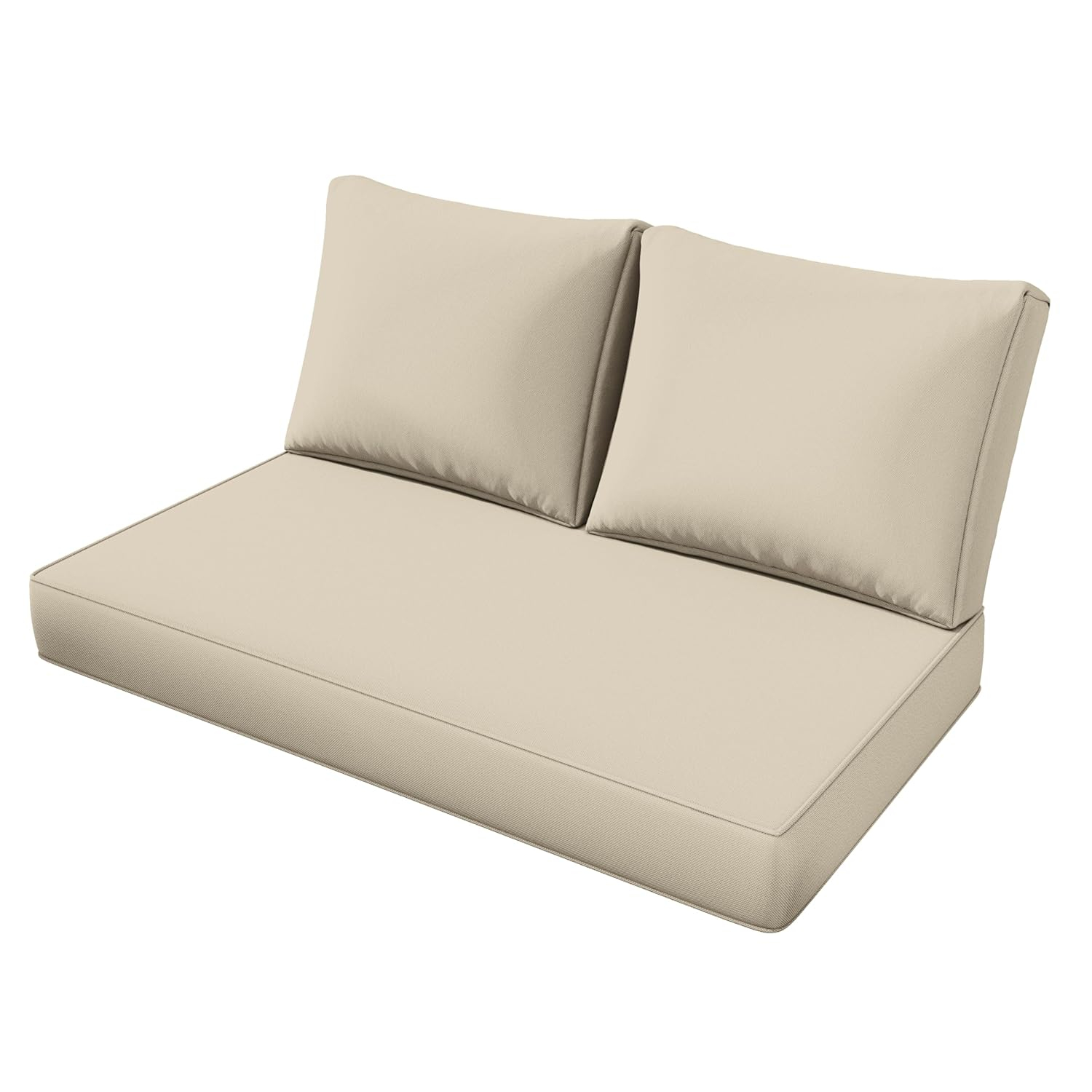 Outdoor Loveseat Cushion Set 46 X 26 Inch Water Repellent & Fadeness Patio Furniture Cushions,Removable Outdoor Couch Cushions with Hidden Zipper & Adjustment Staps for Couch, Bench, and Swing