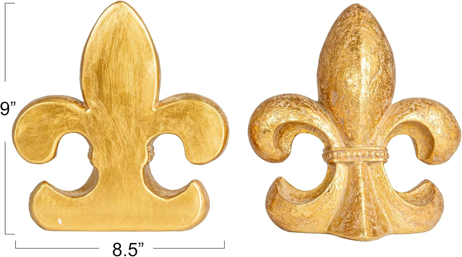 Gold Fleur de Lis Resin Decorative Bookends