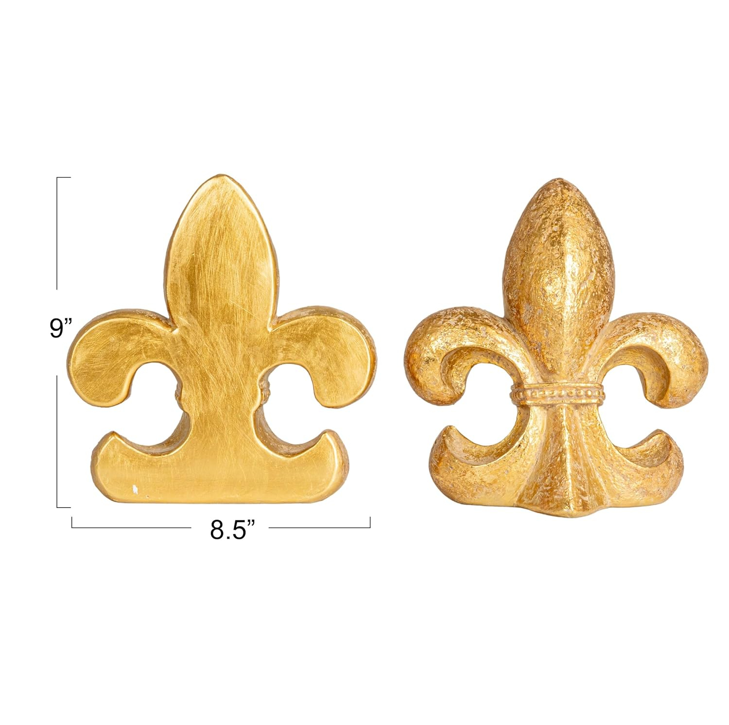 Gold Fleur de Lis Resin Decorative Bookends