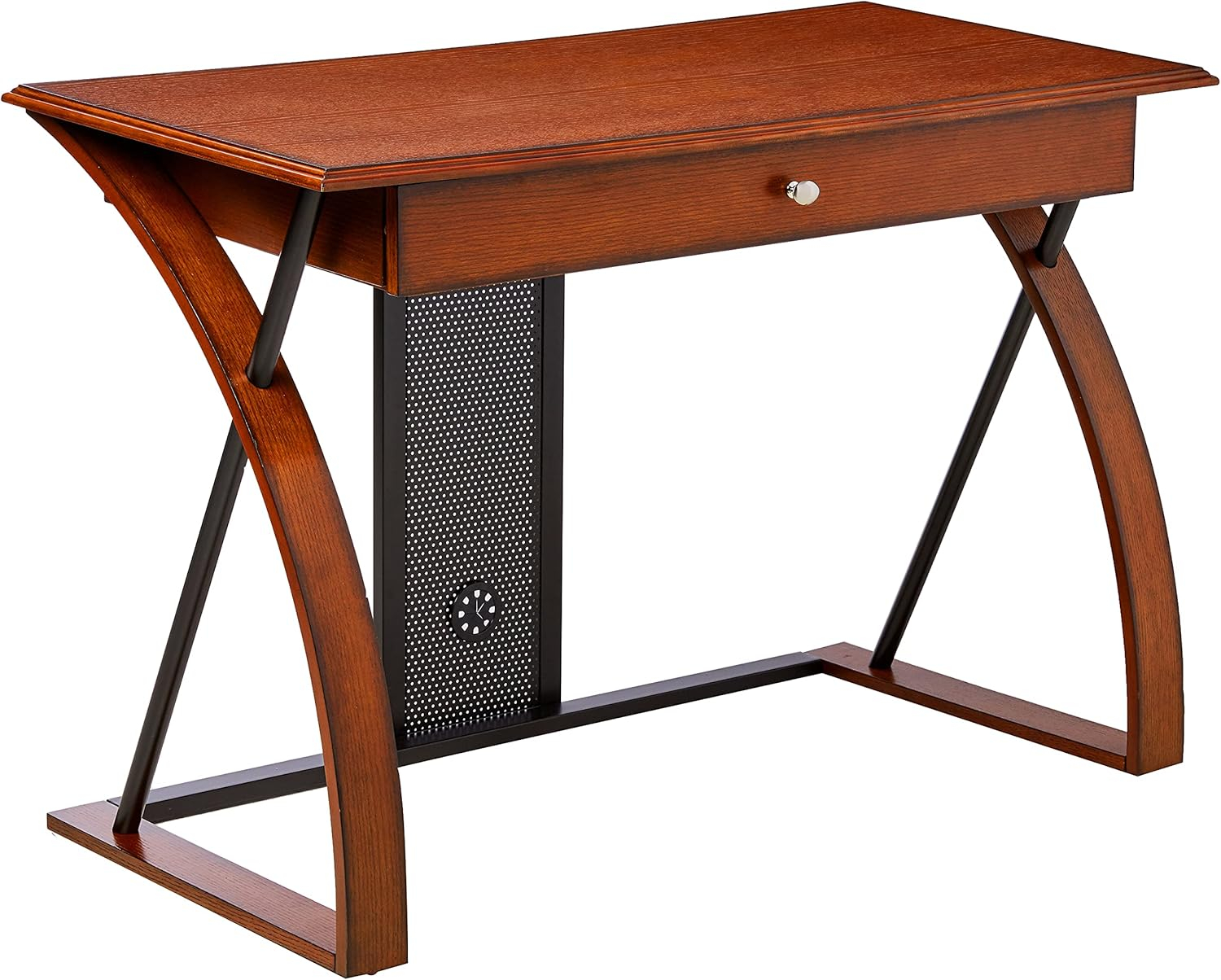 OSP Home Furnishings Aurora Computer Desk with Powder-Coated Black Accents