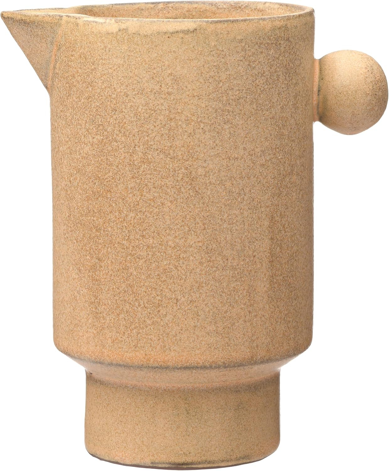 Creative Co-Op Modern Small Stoneware Pitcher or Vase, Putty Brown